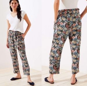 Loft - Floral Fluid Pull On Cargo Pants - Size L